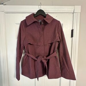 The Limited Red Trench Coat with Belted Waist